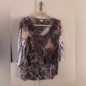 Multicolor Paisley Sublimation Top- 162A $30 or $25 w/offer